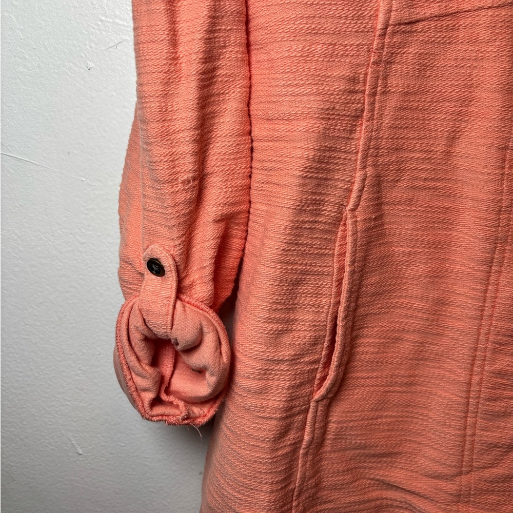 Saturday Sunday Womens Sweatshirt Jacket Orange Peach Long Sleeve Stretch M - Picture 3 of 7